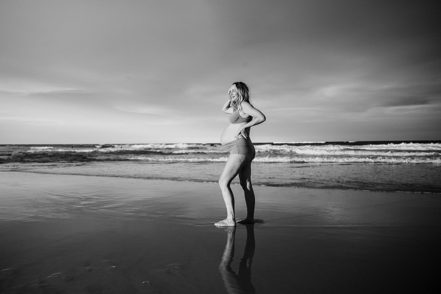 Pregnant woman at the beach